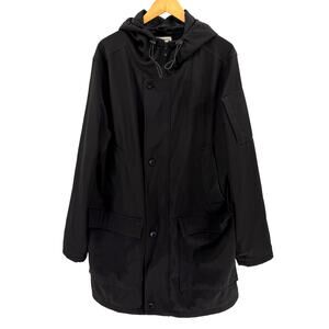 Wilke Rodriguez Black Hooded Satin Lined Raincoat
